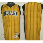 Mens Indiana Pacers Customized Yellow Pinstripe Throwback Jersey