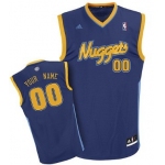 Mens Denver Nuggets Customized Navy Blue Jersey