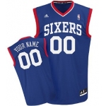 Mens Philadelphia 76ers Customized Blue Jersey