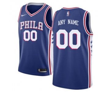 Men's Philadelphia 76ers Nike Blue Swingman Custom Icon Edition Jersey