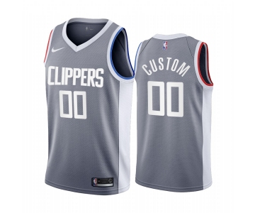 Los Angeles Clippers Personalized Gray NBA Swingman 2020-21 Earned Edition Jersey