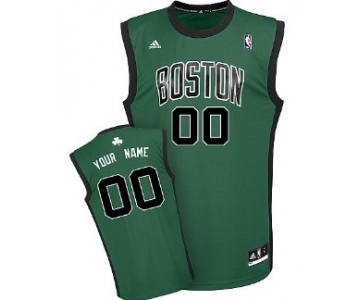 Kids Boston Celtics Customized Green With Black Jersey