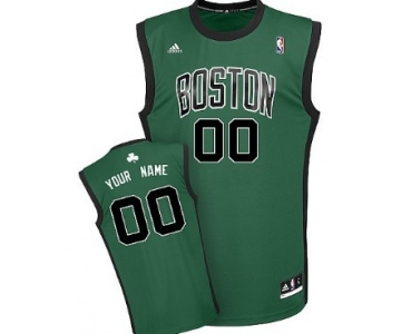 Mens Boston Celtics Customized Green With Black Jersey