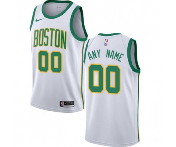 Men's Customized Boston Celtics Swingman White Nike NBA City Edition Jersey