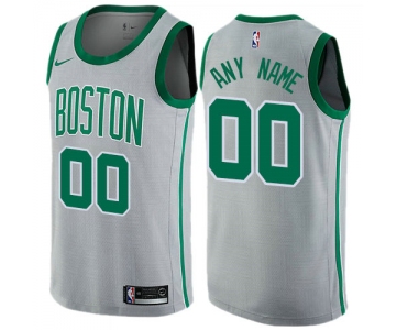 Men's Nike Boston Celtics Customized Swingman Gray NBA City Edition Jersey