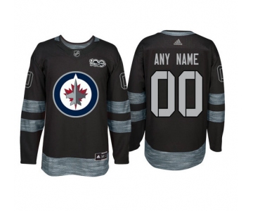 Adidas Winnipeg Jets Black 1917-2017 100th Anniversary Stitched NHL Custom Jersey