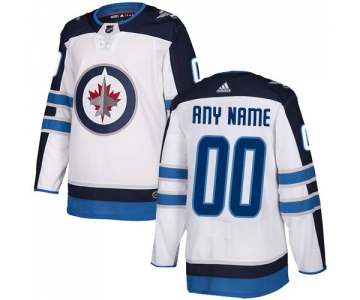 Men's Adidas Winnipeg Jets Away NHL Authentic White Customized Jersey