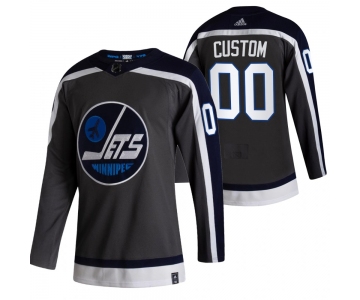 Winnipeg Jets Custom Black Men's Adidas 2020-21 Alternate Authentic Player NHL Jersey