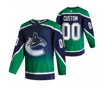 Vancouver Canucks Custom Green Men's Adidas 2020-21 Reverse Retro Alternate NHL Jersey