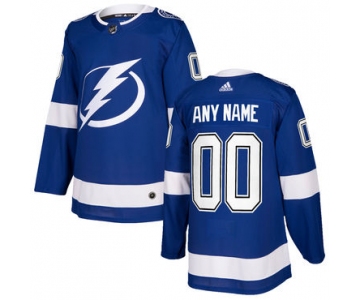 Custom Men's Tampa Bay Lightning Blue Stitched NHL 2017-2018 adidas Hockey Jersey