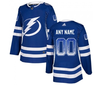 Tampa Bay Lightning Blue Men's Customized Drift Fashion Adidas Jersey