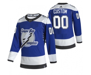 Tampa Bay Lightning Custom Blue Men's Adidas 2020-21 Alternate Authentic Player NHL Jersey