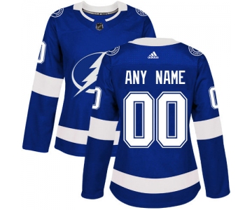 Women's Adidas Tampa Bay Lightning Customized Authentic Royal Blue Home NHL Jersey