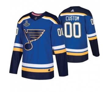 Blues Customized Blue 2019 Stanley Cup Champions Adidas Jersey