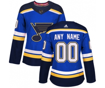 Women's Adidas St. Louis Blues Customized Authentic Royal Blue Home NHL Jersey