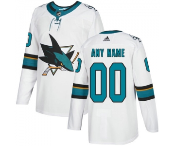 Men's Adidas San Jose Sharks NHL Authentic White Customized Jersey