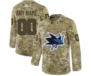 San Jose Sharks Camo Men's Customized Adidas Jersey