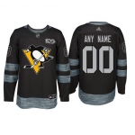 Adidas Pittsburgh Penguins Black 1917-2017 100th Anniversary Stitched NHL Custom Jersey