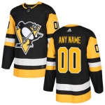 Custom Men's Pittsburgh Penguins Black Alternate Authentic Stitched Adidas NHL Jersey