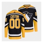 Men's Pittsburgh Penguins Custom Black 2022 Reverse Retro Stitched Jersey