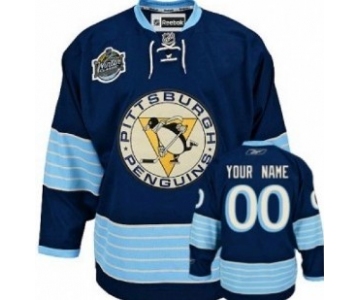 Pittsburgh Penguins Mens Customized 2011 Navy Blue Winter Classic Jersey