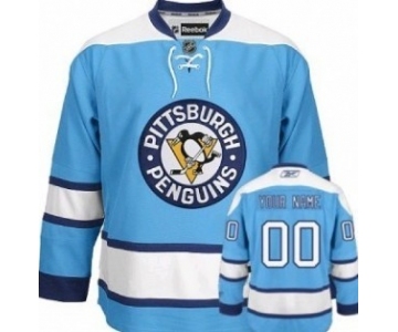 Pittsburgh Penguins Mens Customized Light Blue Jersey