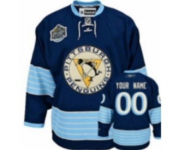 Pittsburgh Penguins Youths Customized 2011 Navy Blue Winter Classic Jersey