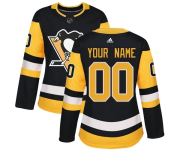 Women's Adidas Pittsburgh Penguins Customized Authentic Black Home NHL Jersey