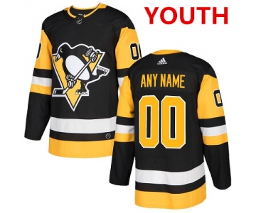 Youth Adidas Pittsburgh Penguins Customized Authentic Black Home NHL Jersey