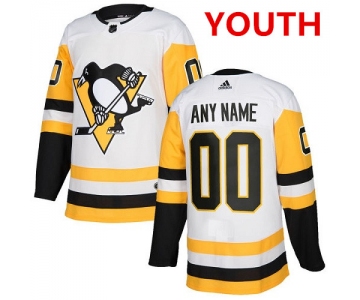 Youth Adidas Pittsburgh Penguins NHL Authentic White Customized Jersey