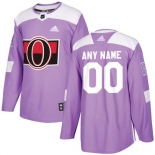 Men's Ottawa Senators Purple Pink Custom Adidas Hockey Fights Cancer Practice Jersey
