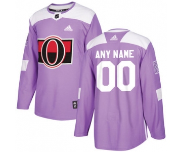 Men's Ottawa Senators Purple Pink Custom Adidas Hockey Fights Cancer Practice Jersey