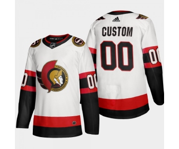 Ottawa Senators Custom Men's Adidas 2020-21 Authentic Player Away Stitched NHL Jersey White