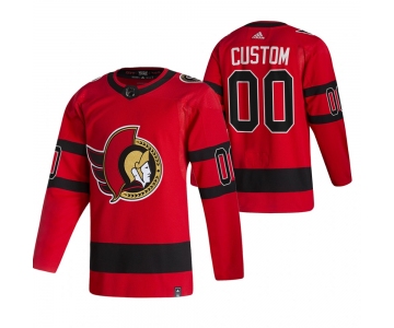 Ottawa Senators Custom Red Men's Adidas 2020-21 Reverse Retro Alternate NHL Jersey