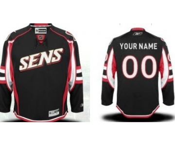 Ottawa Senators Mens Customized Black Third Jersey