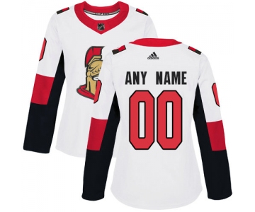 Women's Adidas Ottawa Senators NHL Authentic White Customized Jersey