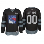 Adidas New York Rangers Black 1917-2017 100th Anniversary Stitched NHL Custom Jersey