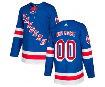 Custom Men's New York Rangers Royal Blue Home 2017-2018 Adidas Stitched NHL Jersey