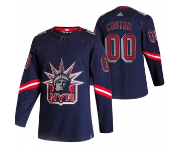 New York Rangers Custom Navy Men's Adidas 2020-21 Alternate Authentic Player NHL Jersey