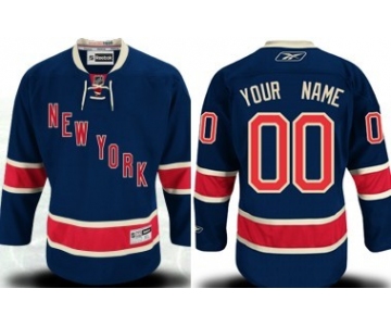 New York Rangers Mens Customized Navy Blue Third Jersey