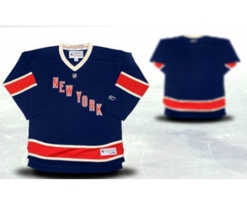 New York Rangers Youths Customized Navy Blue Jersey