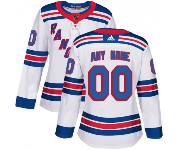 Women's Adidas New York Rangers NHL Authentic White Customized Jersey