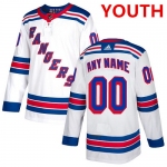 Youth Adidas New York Rangers NHL Authentic White Customized Jersey