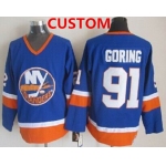 Custom New York Islanders Light Blue Throwback CCM Jersey