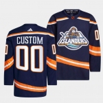 Men's New York Islanders Custom 2022 Navy Reverse Retro 2.0 Stitched Jersey