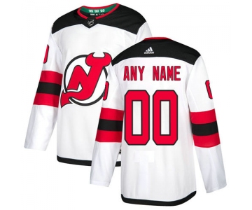 Custom Men's New Jersey Devils White Home Authentic Stitched 2017-2018 Adidas NHL Jersey