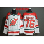 Men's New Jersey Devils Custom White Adidas Jersey