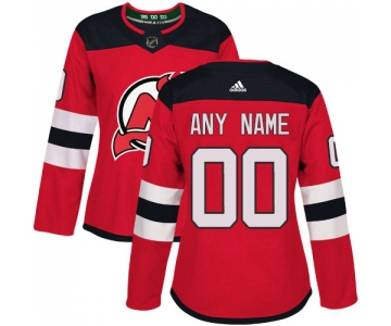 Women's Adidas New Jersey Devils Customized Authentic Red Home NHL Jersey