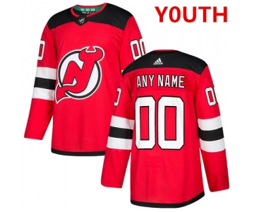 Youth Adidas New Jersey Devils Customized Authentic Red Home NHL Jersey