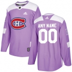 Men's Montreal Canadiens Purple Pink Custom Adidas Hockey Fights Cancer Practice Jersey